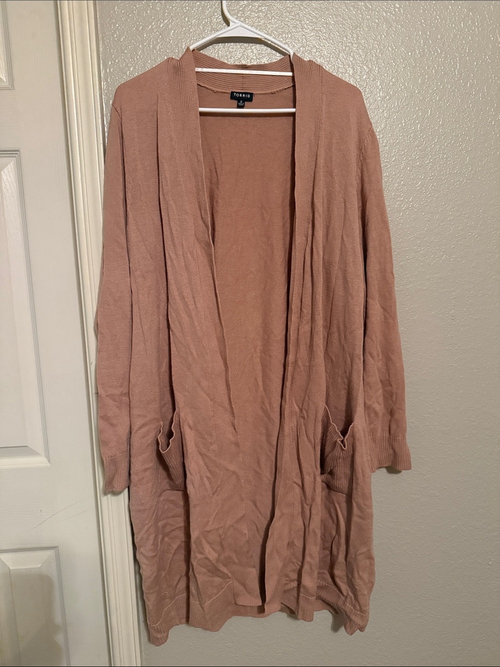 torrid Rose Blush Open-Front Long Cardigan
